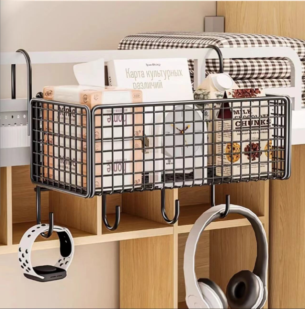 Bedside Storage Frame With Hook Below For Dormitory