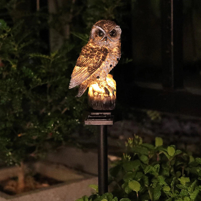 Solar-Powered Owl Lawn And Garden Decorative Stake Light
