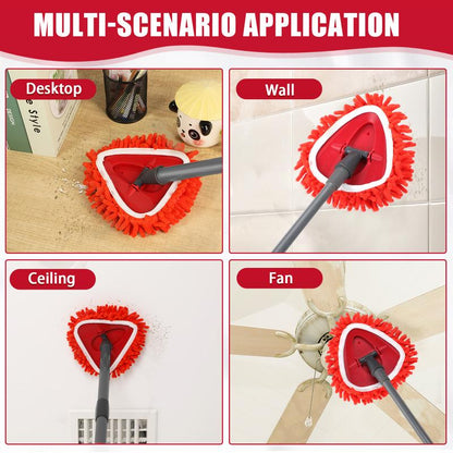 Chenille Duster Replacement Heads for  2026 Unique Design Heads Turn Mop into Long-Handle Duster Dry Cleaning Trap Bucket & Handle Not included