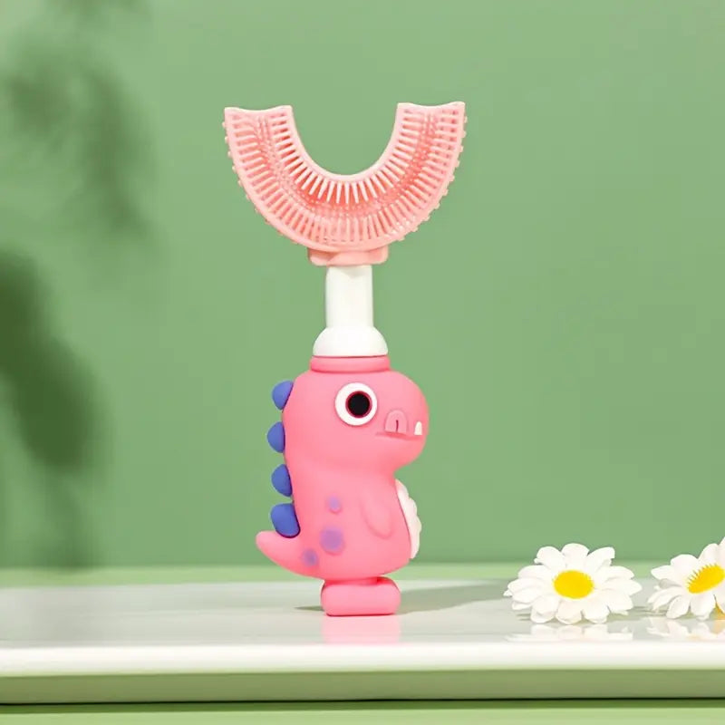Toothbrush for Ages 2–12, Soft Food-Grade Silicone, 360° Cleaning Design, Portable Toddler Toothbrush