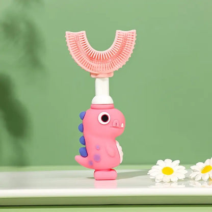 Toothbrush for Ages 2–12, Soft Food-Grade Silicone, 360° Cleaning Design, Portable Toddler Toothbrush