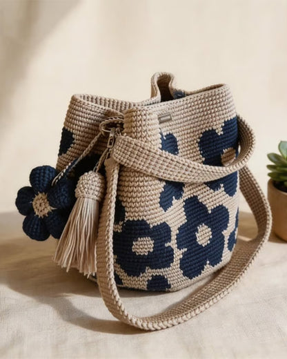 Crochet Flower Tote Bag