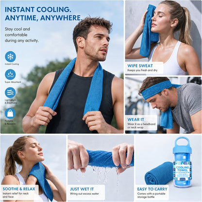 A Cooling, Anti-perspiration Towel You Can Use Anywhere, Anytime! Reusable, Soft, Absorbent And Cooling.