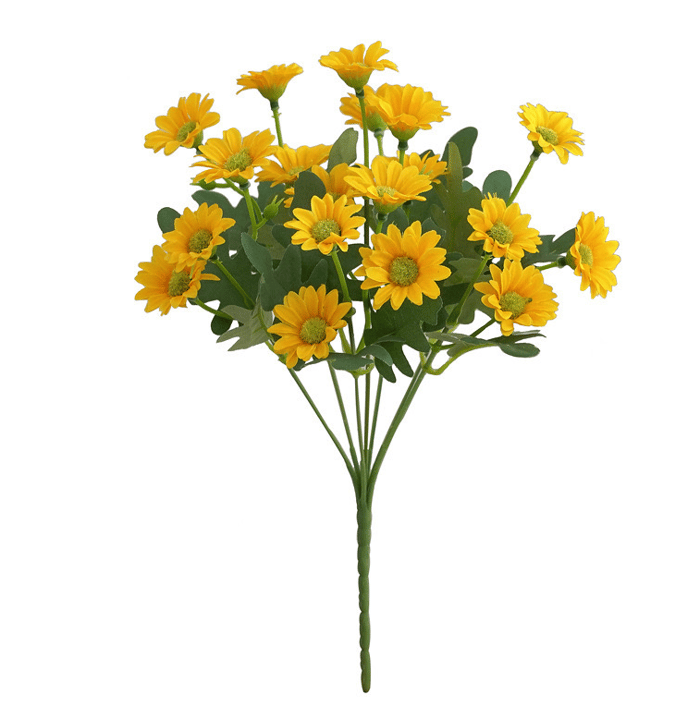 Artificial Outdoor Sunset Mums Flowers - UV resistant, Waterproof, Windproof