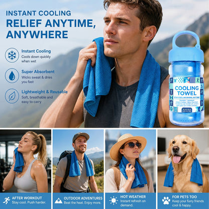 A Cooling, Anti-perspiration Towel You Can Use Anywhere, Anytime! Reusable, Soft, Absorbent And Cooling.