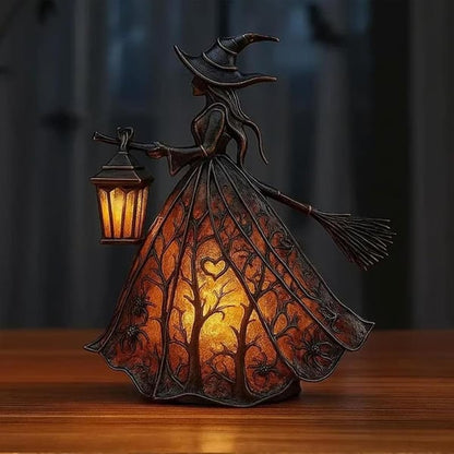 🧹 Halloween Witch Lamp — Gothic Glow for Spooky Souls 👻