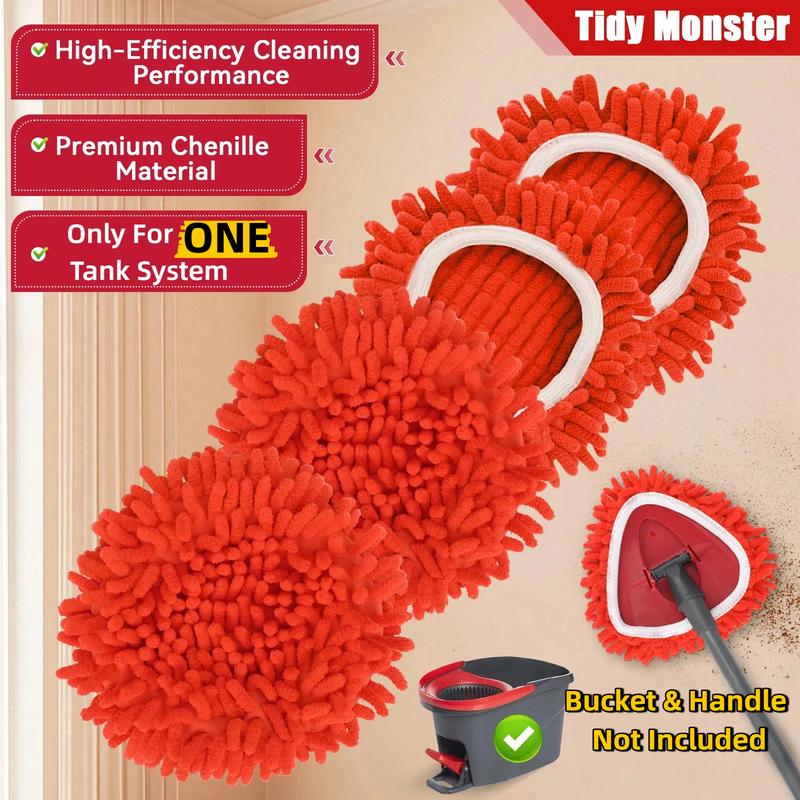 Chenille Duster Replacement Heads for  2026 Unique Design Heads Turn Mop into Long-Handle Duster Dry Cleaning Trap Bucket & Handle Not included