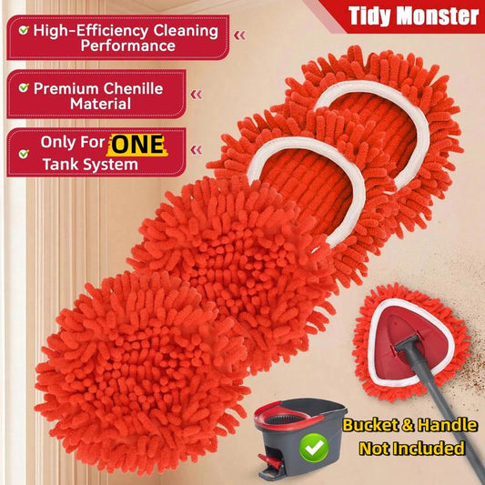 Chenille Duster Replacement Heads for  2026 Unique Design Heads Turn Mop into Long-Handle Duster Dry Cleaning Trap Bucket & Handle Not included