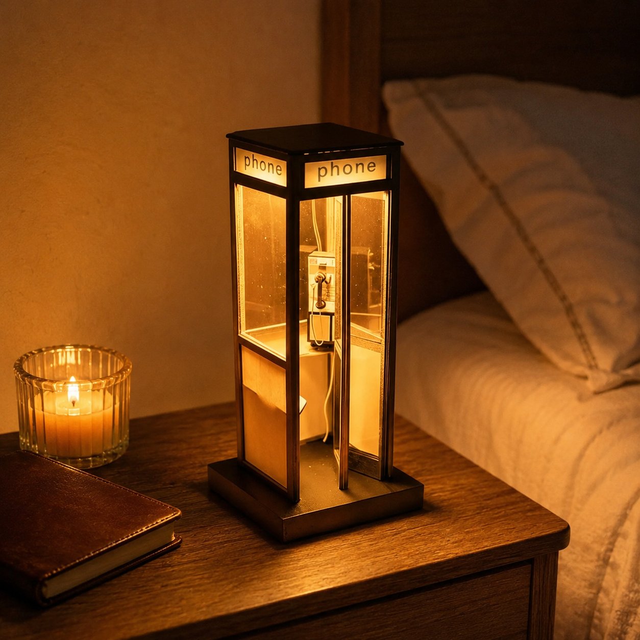 Retro-Style TelephoneBooth Decorative Lamp -Bedroom BedsideCreative Night Light