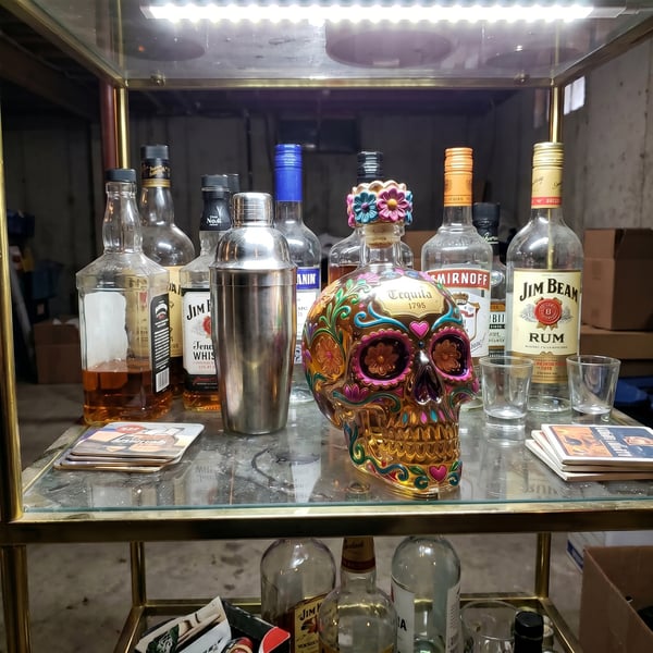 HOT SALE 49% OFF - Day of the Dead Limited Edition Tequila Bottle & Goblet – Limited Edition Art Glass