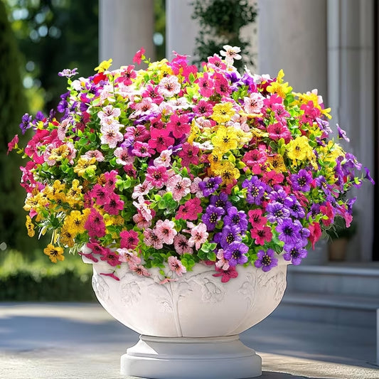 UV-Resistant Faux Plants, Simulated Daisies And Eucalyptus, Mixed Colors,  Suitable For Spring/Summer Garden, Courtyard, Porch, Window, And Home Decor
