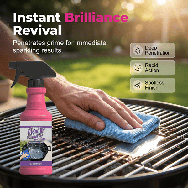 Non-Toxic Grill Cleaner - No Scrubbing, Cuts Grease In Seconds💧