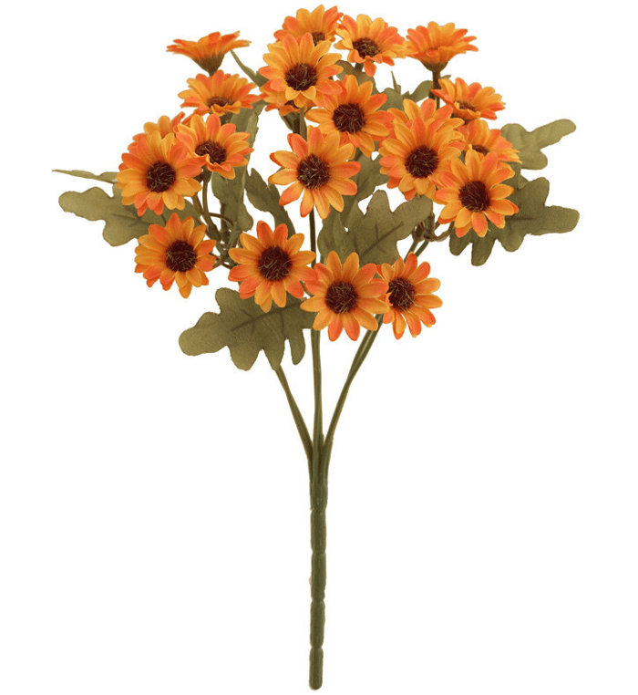 Artificial Outdoor Sunset Mums Flowers - UV resistant, Waterproof, Windproof