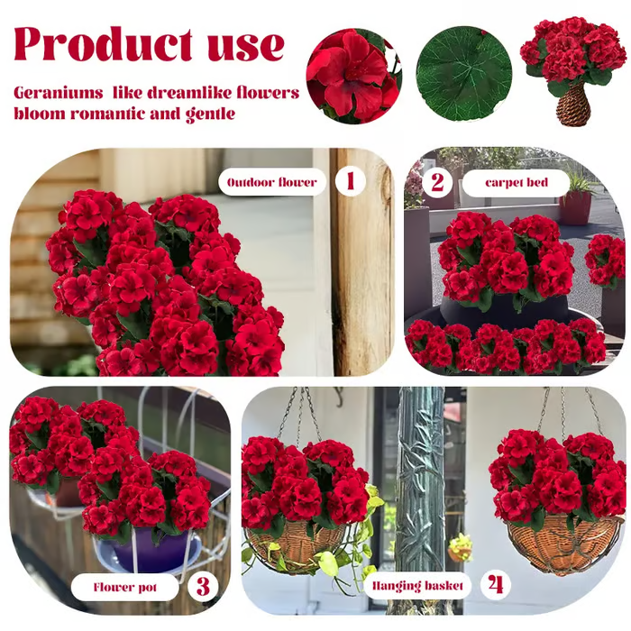 🌸 LAST DAY 50%OFF 🌸 Bundles Artificial Geranium Flowers