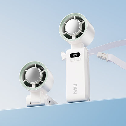 2026 High-Speed Cooling Fan with Powerful Turbine, Mini Portable Foldable Rechargeable Neckband Fan with High Airflow