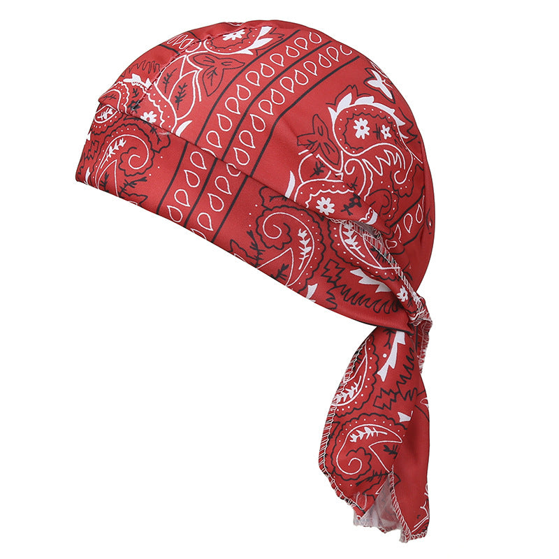 New European and American style stretch fabric amoeba pirate hat for cycling, sports, cashew nut headband, men's and women's headscarf hat