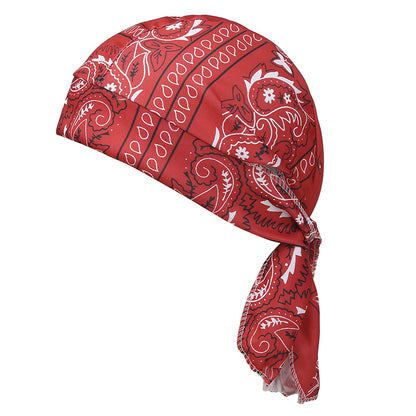 New European and American style stretch fabric amoeba pirate hat for cycling, sports, cashew nut headband, men's and women's headscarf hat
