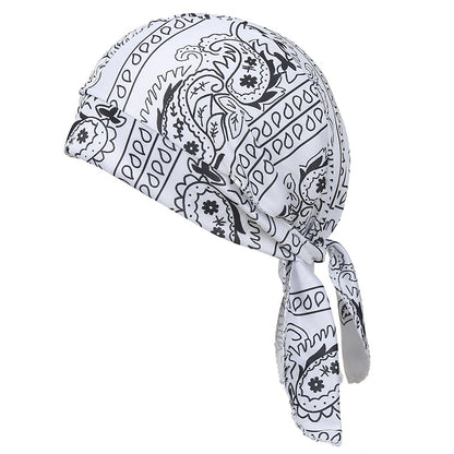 New European and American style stretch fabric amoeba pirate hat for cycling, sports, cashew nut headband, men's and women's headscarf hat