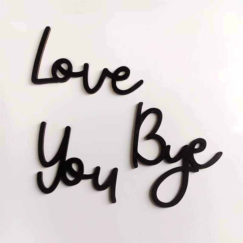 Wooden Wall Art with Love You Bye Letter Pattern, Hanging Decor for Home Prayer Room Farmhouse, Father's Day Gifts Room Accessories House Decor