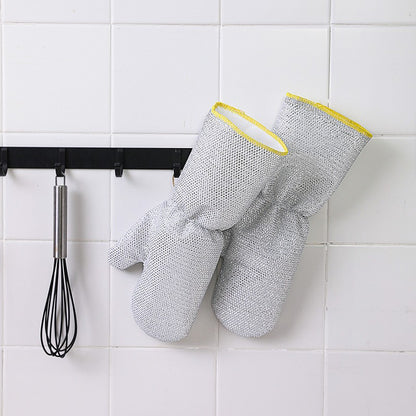 2Pcs Wire Dishwashing Gloves, Waterproof PVC2pcs Liner Scrubber Gloves,Non-Scratch Cleaning Gloves for Kitchen, Reusable & Durable, Protect Hands & Cookware#SummerWins #DealsForYouDays