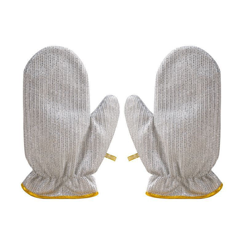 2Pcs Wire Dishwashing Gloves, Waterproof PVC2pcs Liner Scrubber Gloves,Non-Scratch Cleaning Gloves for Kitchen, Reusable & Durable, Protect Hands & Cookware#SummerWins #DealsForYouDays