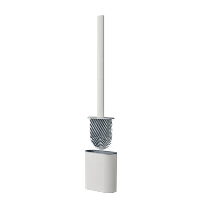 Silicone toilet brush with detachable handle and base