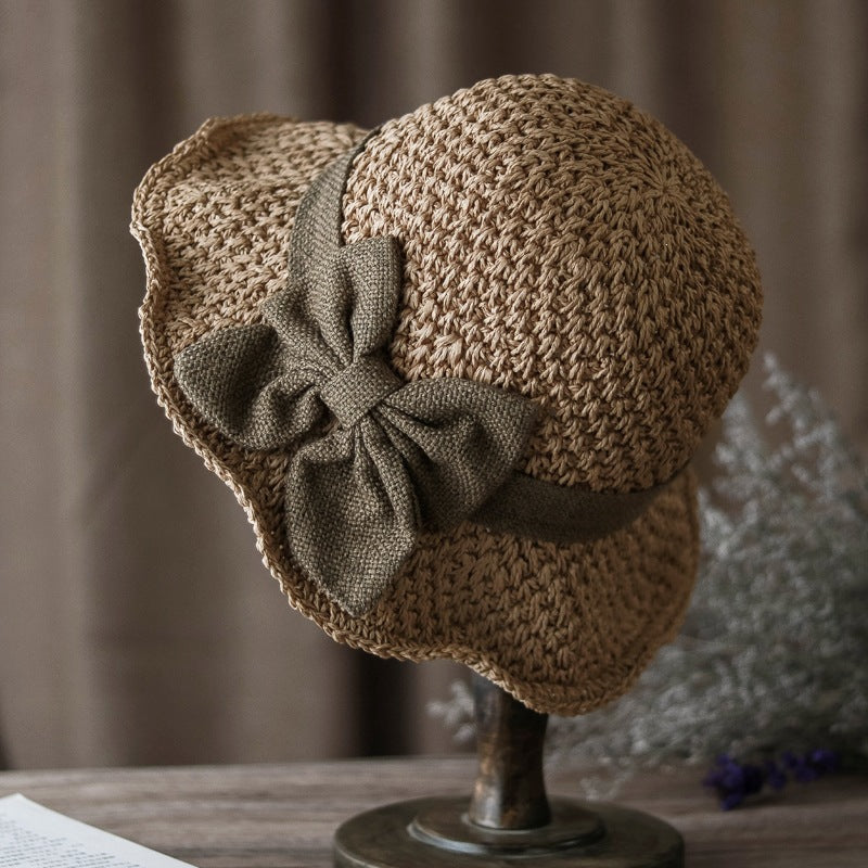 🎀 50% DISCOUNT 👒 | Straw Hat with Retro Bow – Foldable & Breathable for Summer