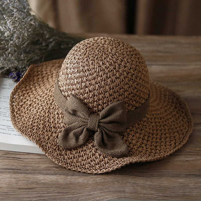 🎀 50% DISCOUNT 👒 | Straw Hat with Retro Bow – Foldable & Breathable for Summer