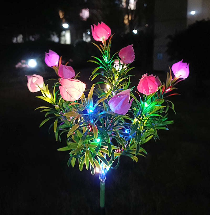 Solar Gardenia Flower Lights 🌸 LED Simulation Flower Lamps for Courtyard & Garden Decoration, Outdoor Waterproof Ambient Lighting