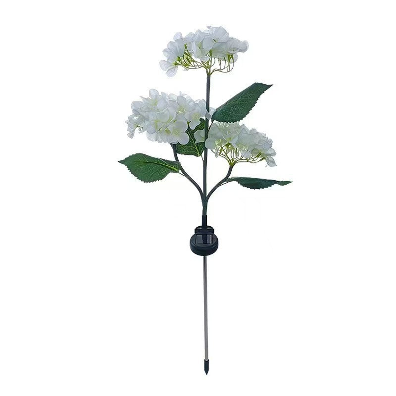 Solar Hydrangea Garden Lights Outdoor, 3-Bloom 18-LED IP65 Waterproof Flower Stake Light for Yard, Patio, Pathway & Lawn Decor, Mother's Day Gift, Outdoor Solar Light