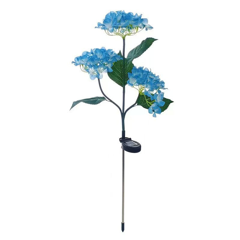 Solar Hydrangea Garden Lights Outdoor, 3-Bloom 18-LED IP65 Waterproof Flower Stake Light for Yard, Patio, Pathway & Lawn Decor, Mother's Day Gift, Outdoor Solar Light