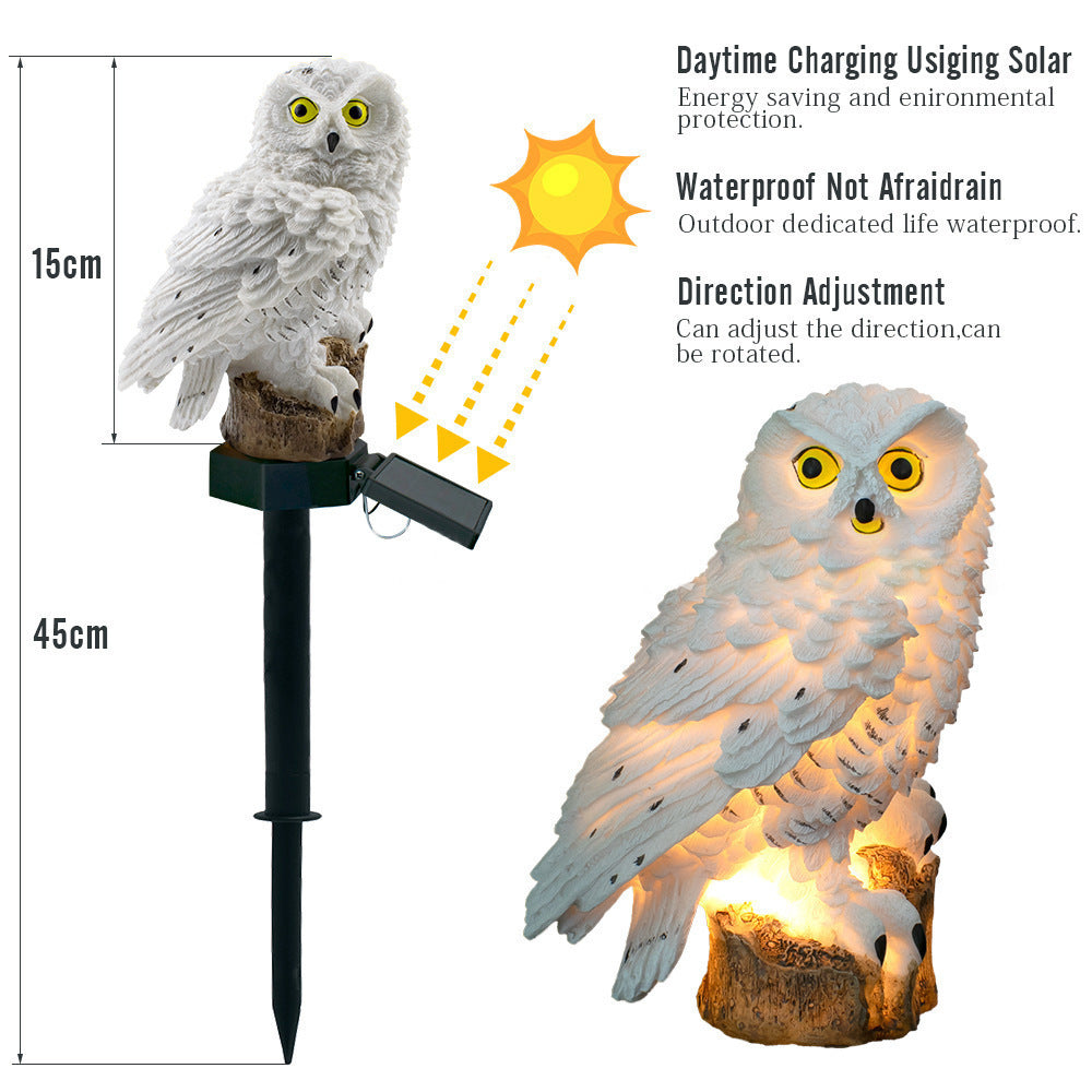 Solar-Powered Owl Lawn And Garden Decorative Stake Light
