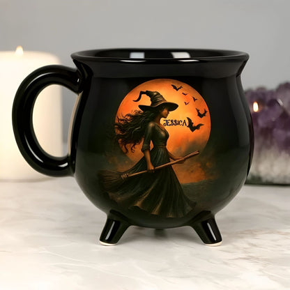 Witch Cauldron Coffee Mug - Personalized Halloween Witchy Gifts For Besties, Sisters, BFF, Family, Yourself