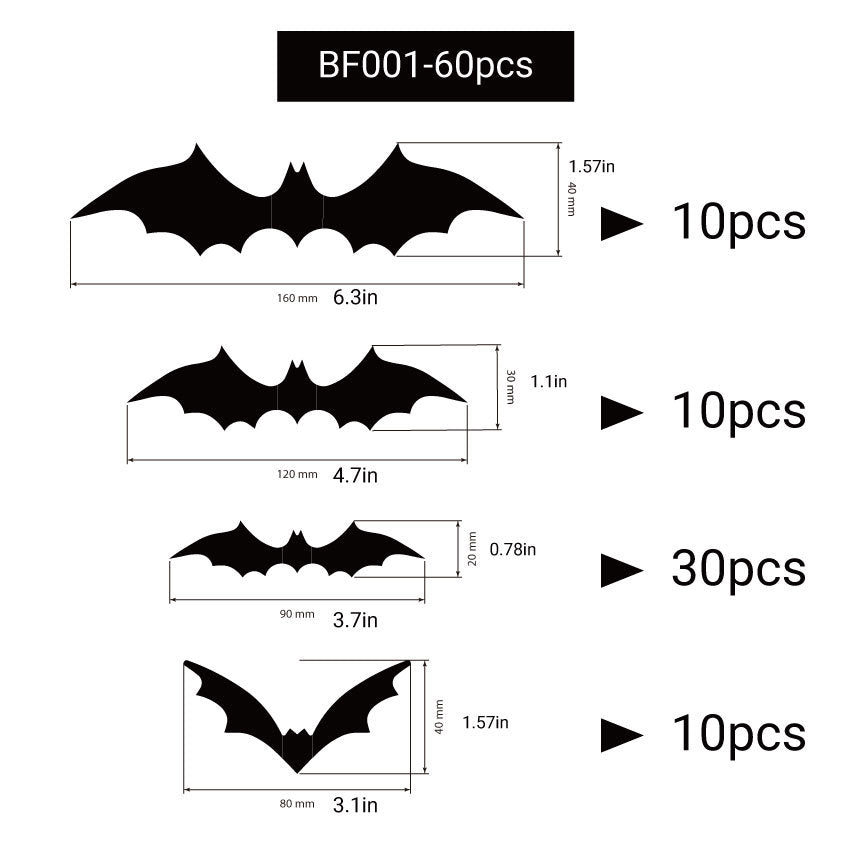 Halloween Decor Set - 3D Glowing Bat