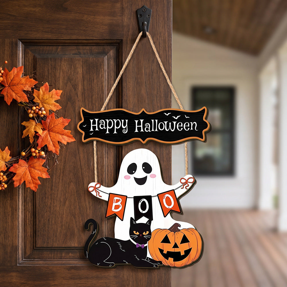 👻Halloween Black Cat Vampire Bat Wooden Sign🪵Spooky Witch Cat Sign, Halloween Front Door Decor, Gothic Wall Decor