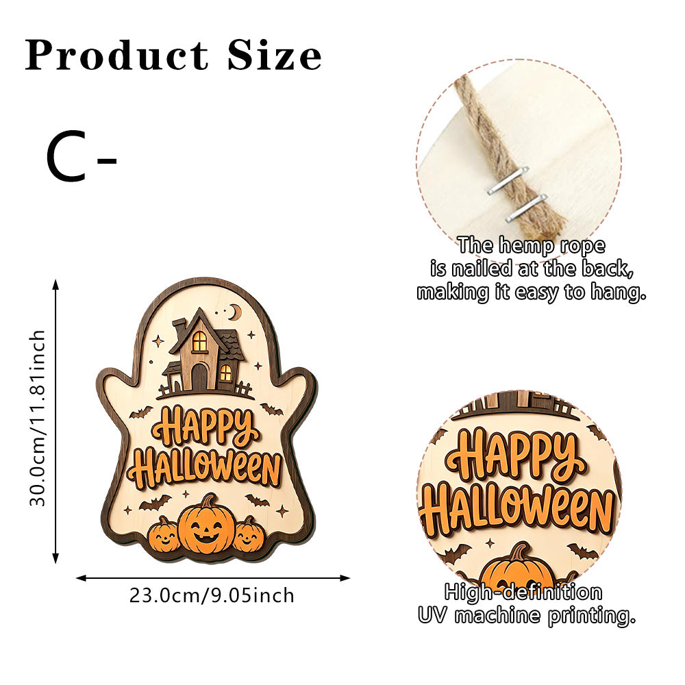 👻Halloween Black Cat Vampire Bat Wooden Sign🪵Spooky Witch Cat Sign, Halloween Front Door Decor, Gothic Wall Decor