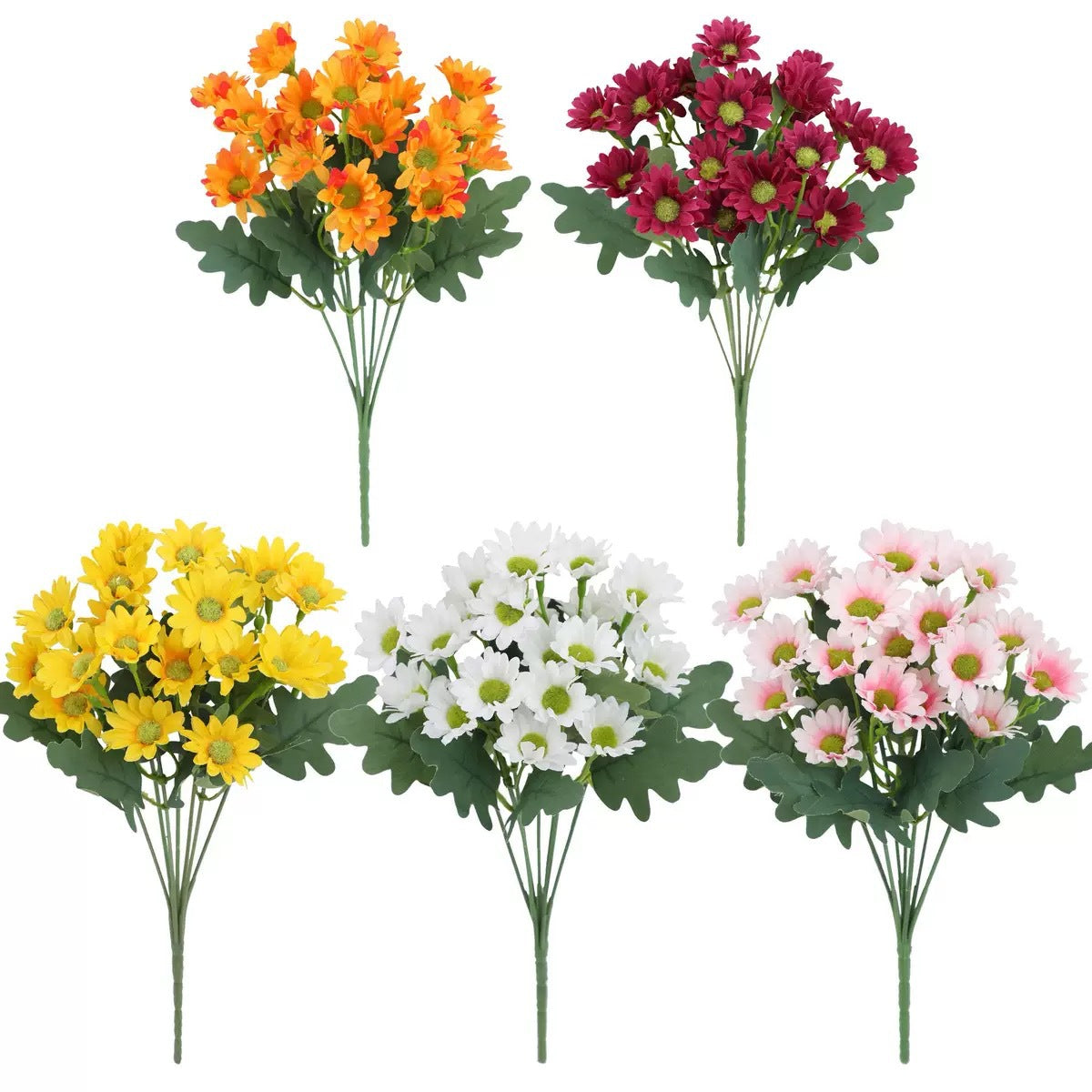 Artificial Outdoor Sunset Mums Flowers - UV resistant