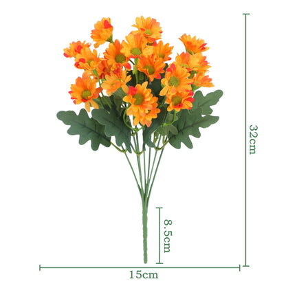 Artificial Outdoor Sunset Mums Flowers - UV resistant, Waterproof, Windproof