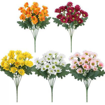 Artificial Outdoor Sunset Mums Flowers - UV resistant, Waterproof, Windproof