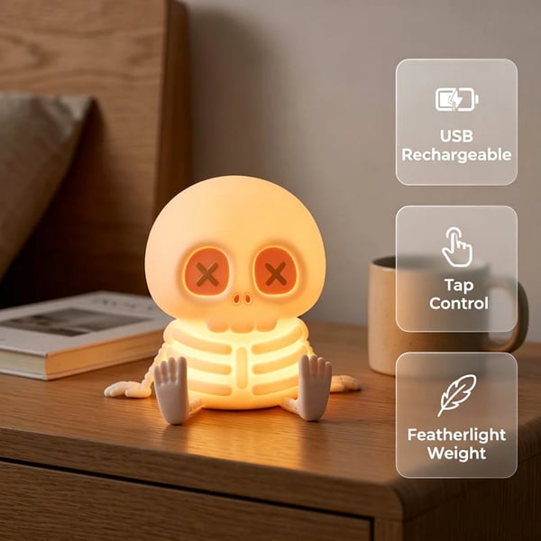 Halloween Skull Silicone Night Light with Touch Control