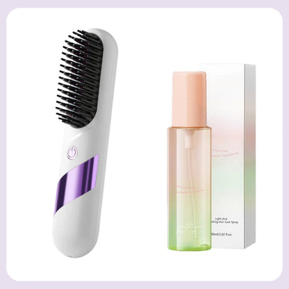 Multi-Function Cordless Ceramic Hair Straightener Brush