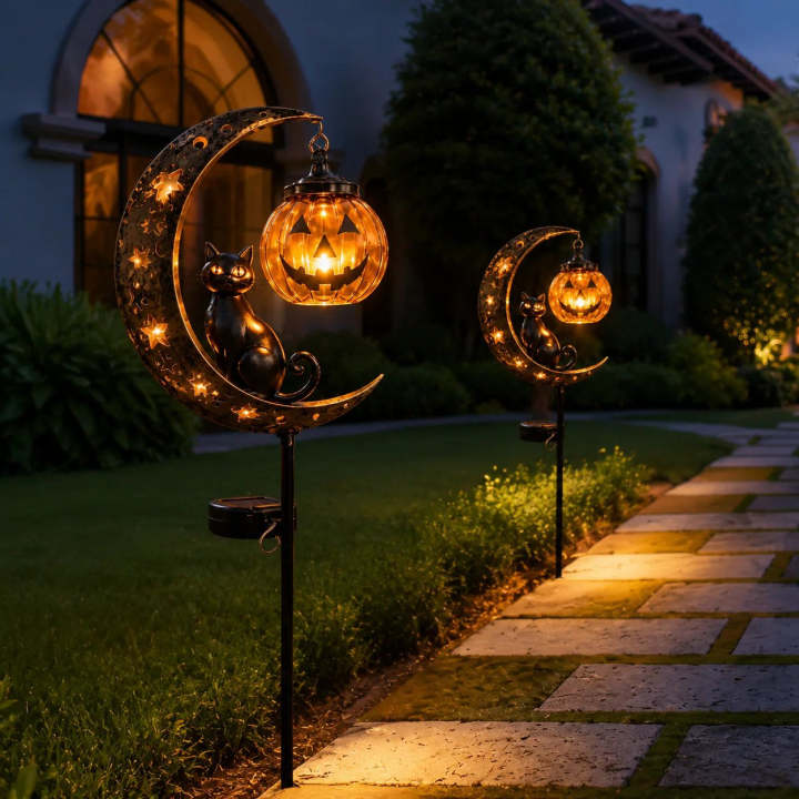 🎃Halloween Early Bird Special Sale 48% OFF-Pumpkin Moon Garden Stake Light