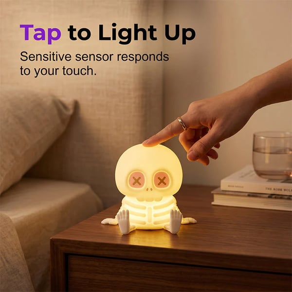 Halloween Skull Silicone Night Light with Touch Control
