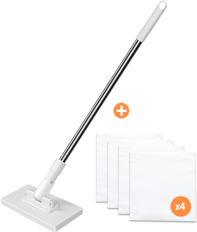 Disposable Dust Mop With 4 Reusable Cloths