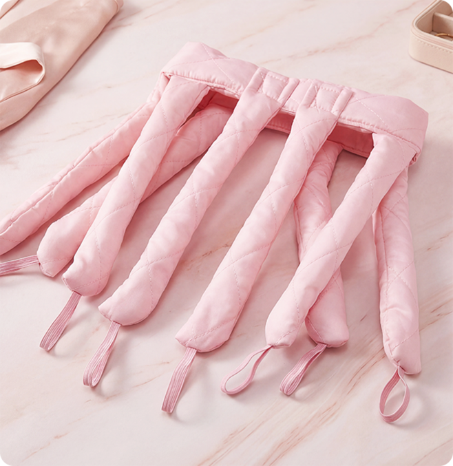 Heatless Hair Curler, Octopus Style Soft Satin Curling Rod Headband with 8 Detachable Straps for Overnight Waves on Long Hair, Heatless Curls
