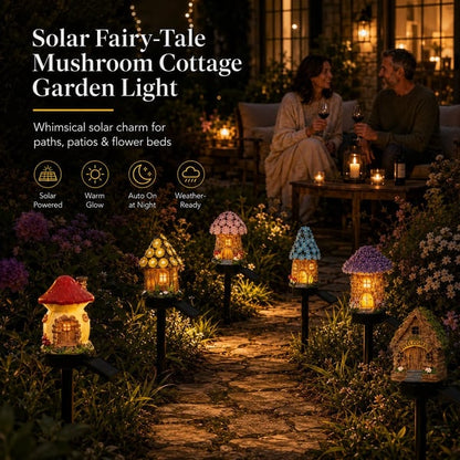 🎁2026 New Arrivals 🌙🏡Solar Fairy-Tale Mushroom Cottage Garden Light
