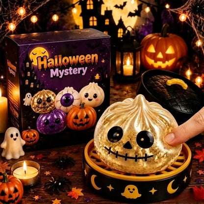 Halloween Ghost Bun Squeeze Toy | Cross-Border Maltose Squeeze Stress-Relief Toy | In-Stock Grip-and-Squeeze Decompression Gift Box