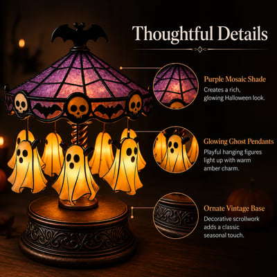👻 Ghostly Carousel Night Light – Add Magical Halloween Glow to Your Room 🎃