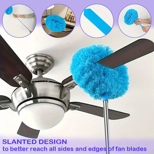 Ceiling Fan & Household Dust Buster: Removable Microfiber Duster with Washable Feature, Ideal for Summer and Fall Cleaning tool, a Decoration-worthy Housekeeping Essential, Extension Pole Ceiling Fan Duster