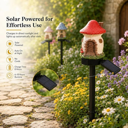 🎁2026 New Arrivals 🌙🏡Solar Fairy-Tale Mushroom Cottage Garden Light
